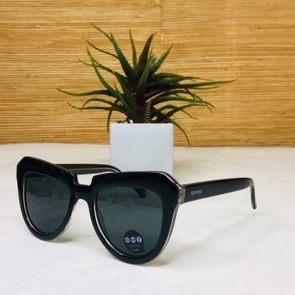 KOMONO Sunglasses Stella Black NEW cateye - Picture 7 of 13